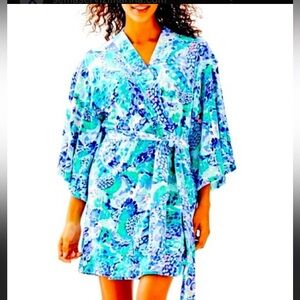 Lilly Pulitzer Blue and Green Patterned Garment